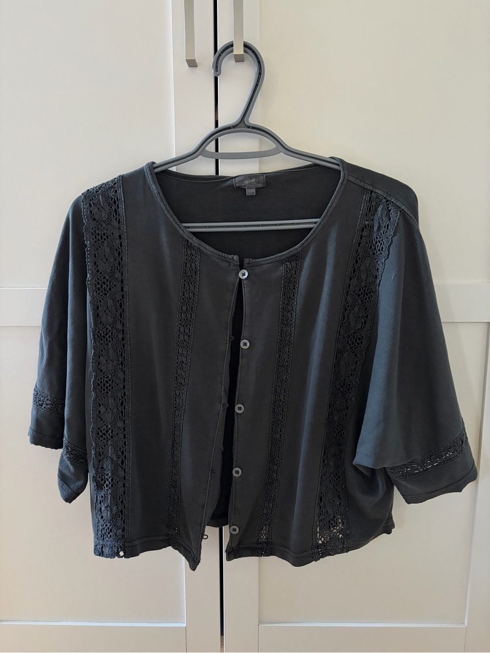 Aerie short sleeve crochet cardigan